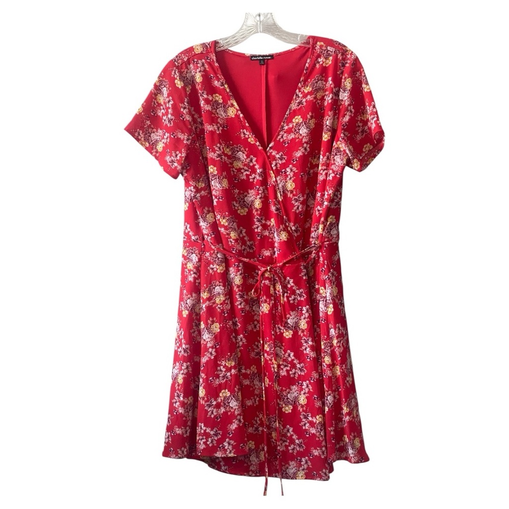 Charlotte Russe Red Floral Wrap Dress.